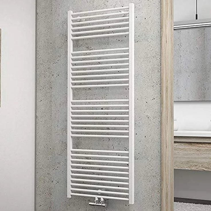 Schulte Bad-Heizkörper Turbo, 153 x 60 cm, 886 Watt Leistung, Mittelanschluss, Alpin-weiß, Handtuchhalter-Funktion – Bild 1