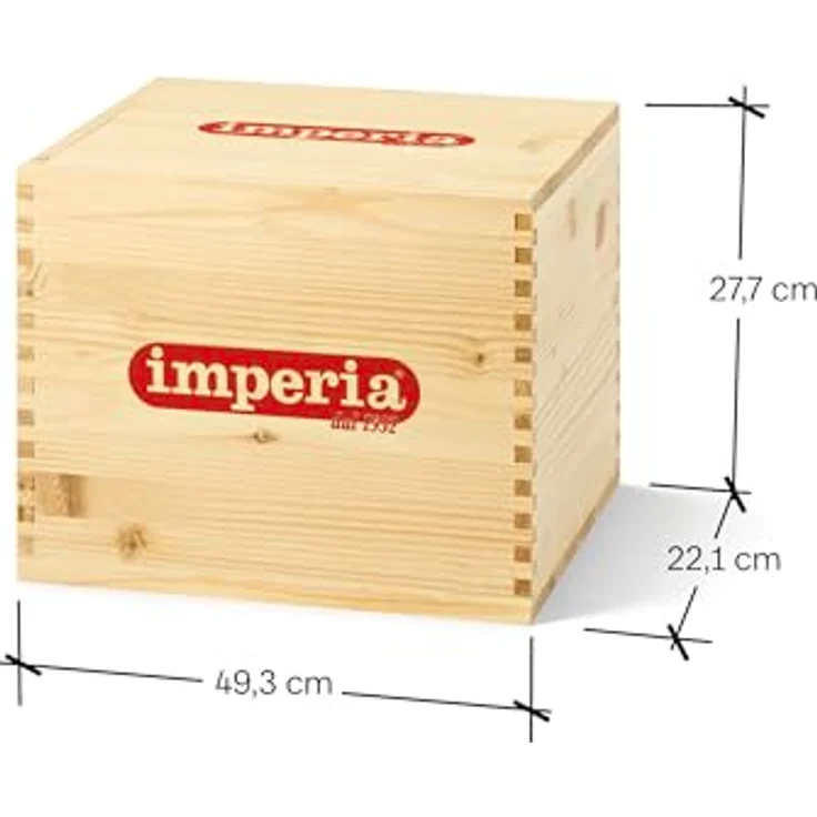 Imperia La Fabbrica della Pasta Gourmet, Geschenkset mit eleganter Holzkistenverpackung, manuelle Nudelherstellung für Lasagne, Spaghetti, Tagliatelle und Tagliatelline aus Edelstahl, hergestellt in Italien – Bild 8