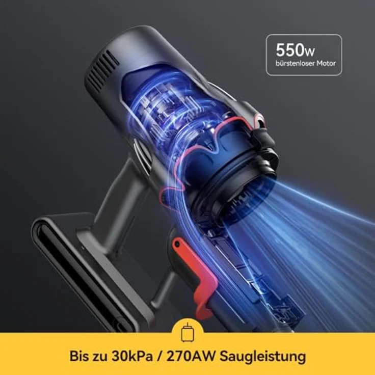"Deerma Akku-Staubsauger DEM-T50WST mit Basistation, 550 W, in Weiß" – Bild 5