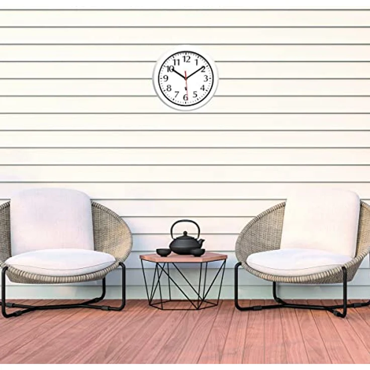 TFA Dostmann Wanduhr außen Outdoor, 60.3542.02, Funk-Wanduhr, wetterbeständig, mit Glasabdeckung, weiß, (l) 305 x (b) 56 x (h) 305 mm – Bild 2