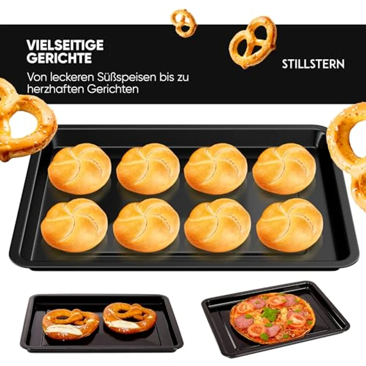 Stillstern Backblech, emaillierte Fettpfanne für Minibackofen, B40cm x T31cm x H2,5cm – Bild 3