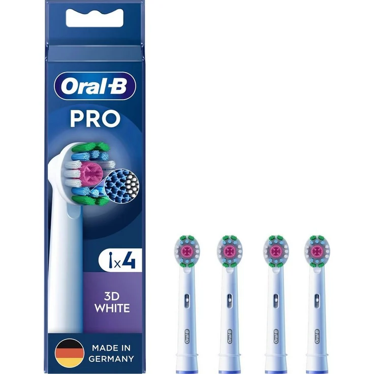 Oral-B Aufsteckbürsten Pro 3D White, X-förmige Borsten, weiß – Bild 1