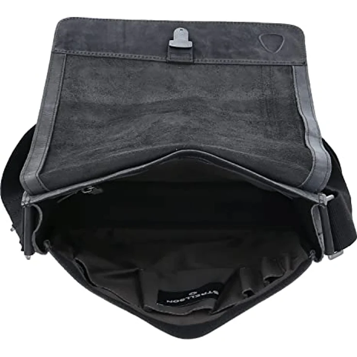 Strellson Richmond Umhängetasche Leder, 31 cm mit Innenfutter und Reißverschlussfach, Schwarz – Bild 6