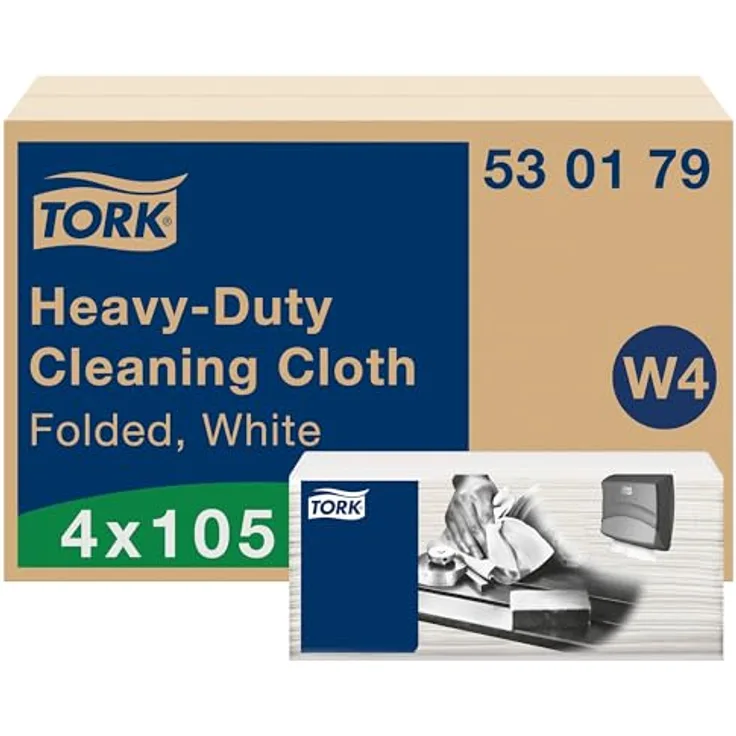 Tork Extra Starke Reinigungstücher Weiß W4, Mehrzweck, 4 × 105 Tücher, 530179