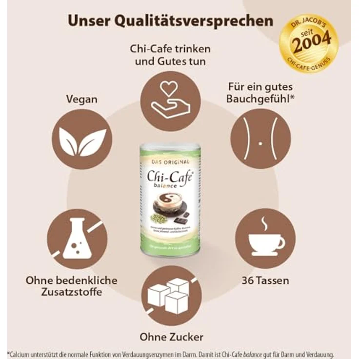 Dr. Jacob's Chi-Cafe balance Pulver 180 g, gesunde Kaffee-Alternative mit mineralstoffen, vegan, ohne Zucker – Bild 3