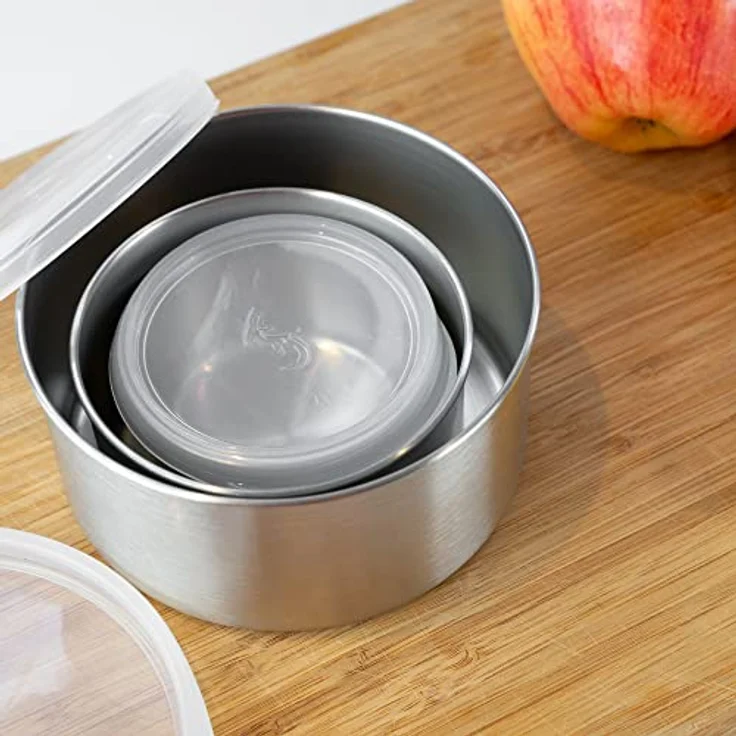 LURCH Lunchboxen-Set EDS, silber, 3-teilig, Edelstahl, stapelbar, spülmaschinengeeignet, 100/200/400 ml – Bild 5