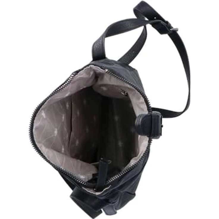 Rieker Umhängetasche, Damen-Handtasche aus Lederimitat, schwarz, mit Überschlag und Schnallenverschluss, verstellbarem Schulterriemen, 1 Hauptfach und 1 Vordertasche – Bild 4