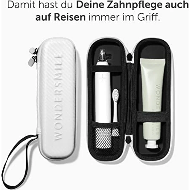 Wondersmile Schallzahnbürste PRO - Ultraschallzahnbürste im Set (Travel Care Bundle, All White Bundle) – Bild 2