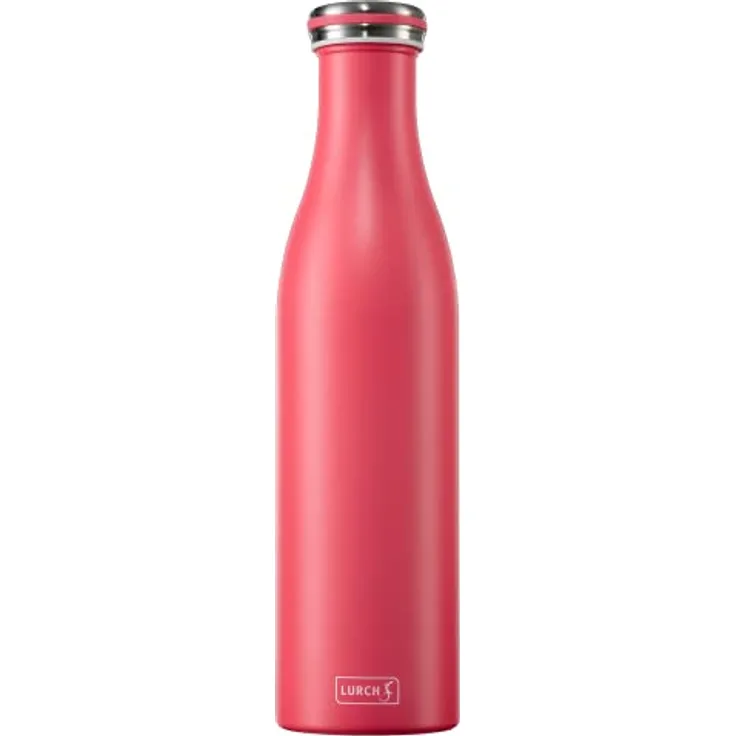 Lurch 240968 Isolierflasche/Thermoflasche für heiße und kalte Getränke aus Doppelwandigem Edelstahl 0,75l, pink