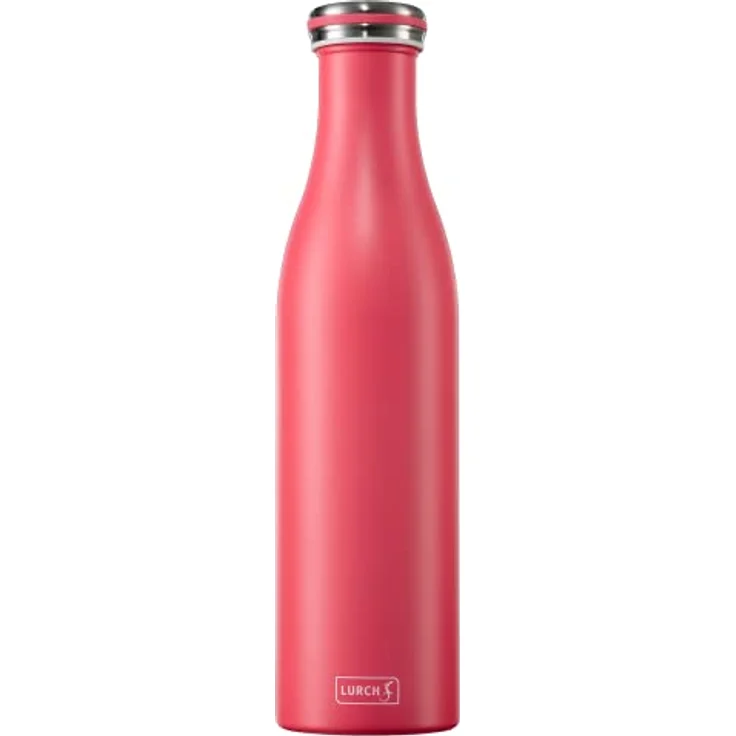 Lurch 240968 Isolierflasche/Thermoflasche für heiße und kalte Getränke aus Doppelwandigem Edelstahl 0,75l, pink