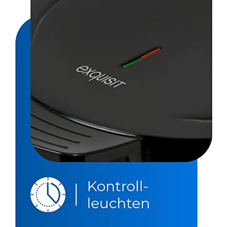 Exquisit WE 3101 sw Waffeleisen-schwarz - 1200 watt - 5 Herzen Waffelform-Anti-Haft-Beschichtet-Temperaturregler stufenlos – Bild 5