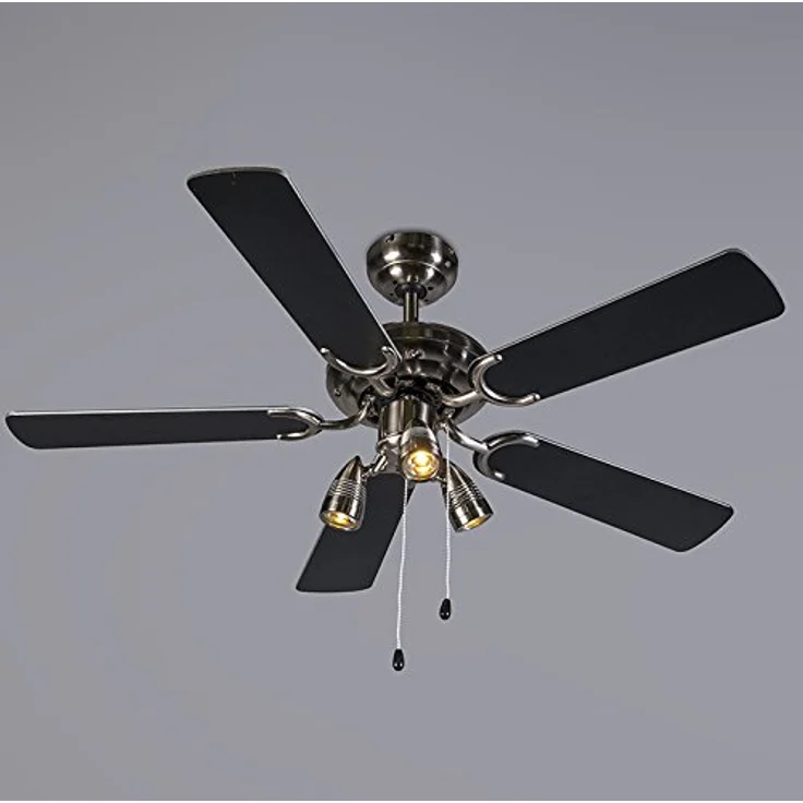 Qazqa - Modern Deckenventilator mit beleuchtung grau - Mistral 42 I Wohnzimmer I Schlafzimmer - Stahl Rund - LED geeignet GU10 – Bild 3