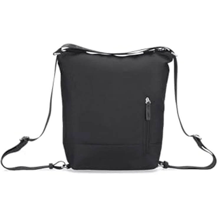 Jost Bergen 2in1 Umhängetasche/Rucksack, 26 cm, schwarz, aus robustem Polyester mit 3 Tragevarianten – Bild 4