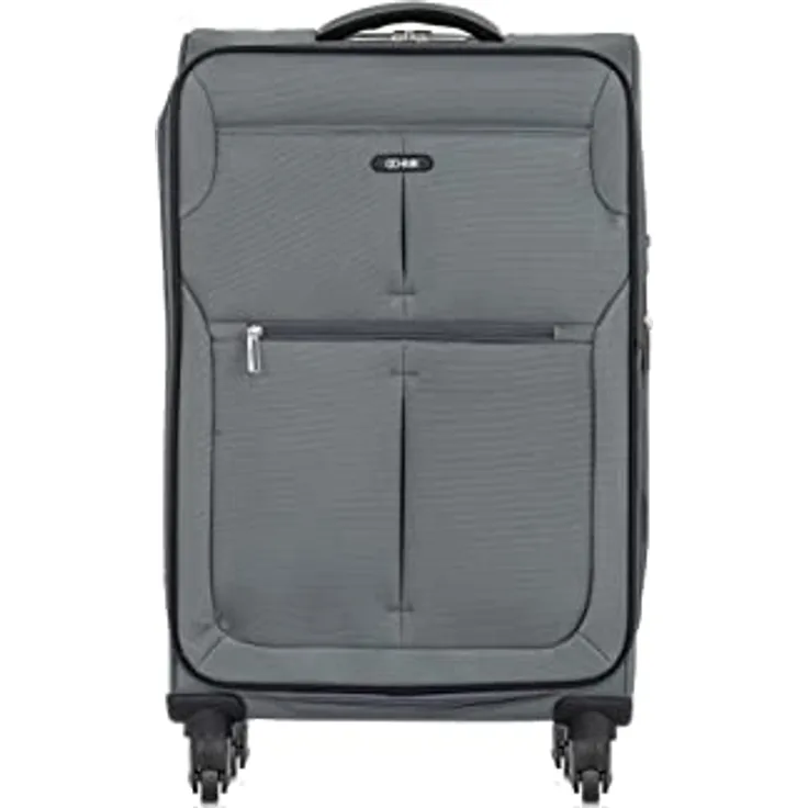 Ochnik Mittlerer Rollkoffer | Soft Case | Material: Nylon | Farbe: Grau| Größe: M | Maße: 69x42x29cm | Fassungsvermögen: 59l | hohe Qualität