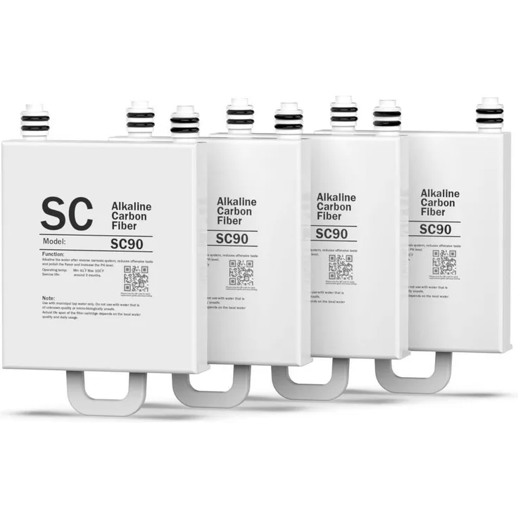 Frizzlife SC90 Ersatz-Filterkartusche für Umkehrosmose-Wasserfilter WB99, alkalisch, 4er Pack, einfacher Austausch