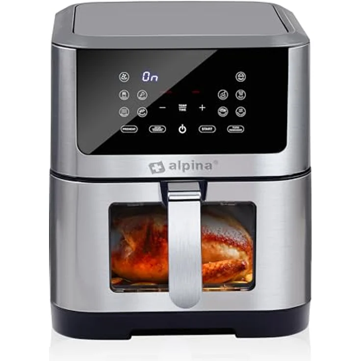 alpina Airfryer XXL - Heißluft-Fritteuse 8L - 80 bis 200°C - 1800W - Digitales Display – Bild 1