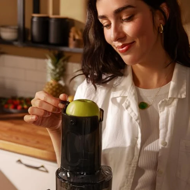 Cecotec Juice&Live 1500 Slim, Kaltpress-Entsafter mit 200W DC-Motor, 55±5 U/min, 82mm Einfüllöffnung, Rückwärtsfunktion, einfache Montage und Reinigung – Bild 4