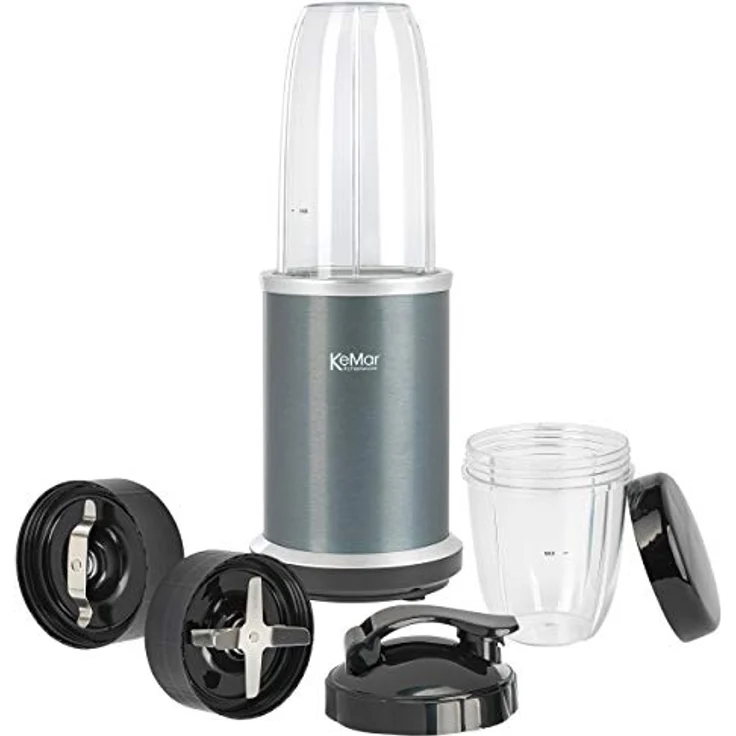 KeMar Standmixer (1000W, Anthrazit) Smoothiemaker, inkl. 2go Bechermit Sporttrinkdeckel, & 2 Klingen, 50ml Grinder -eloxierte Oberfläche - Mixer ice crush Funktion - cremige Smoothies & Milkshakes – Bild 1