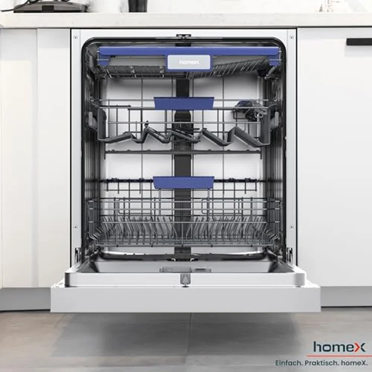 homeX DWSI601442A Geschirrspüler 60 cm, teilintegrierbar, 14 Maßgedecke, 9 Programme, leiser Betrieb 42 dB, Energieeffizienzklasse A – Bild 12