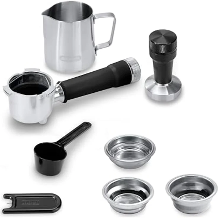 De'Longhi DEDICA DUO, Espressomaschine mit integriertem Milchaufschäumer, Metallic, für 2 Tassen, 4 Speicherplätze – Bild 8