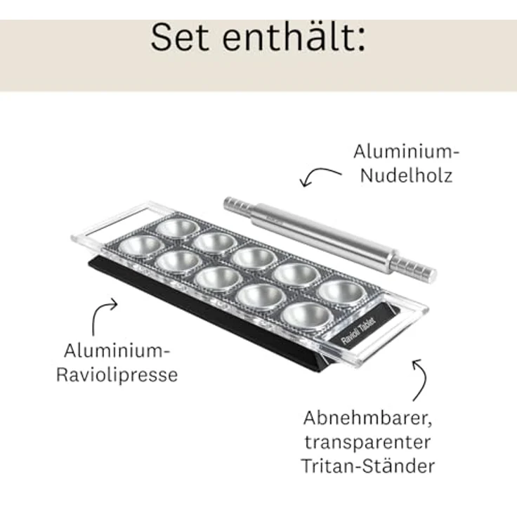 Marcato Ravioli Tablet Nudelform, Aluminium, 36 x 21 x 7 cm – Bild 6