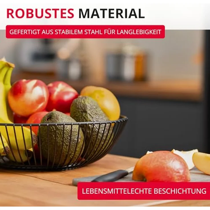 Westmark Drahtkorb Lumos Groß – Moderner Metallkorb für Obst, Gemüse, Brot & Brötchen – Schwarz, 28 cm, ideal für stilvolle Kücheneinrichtungen – Bild 5