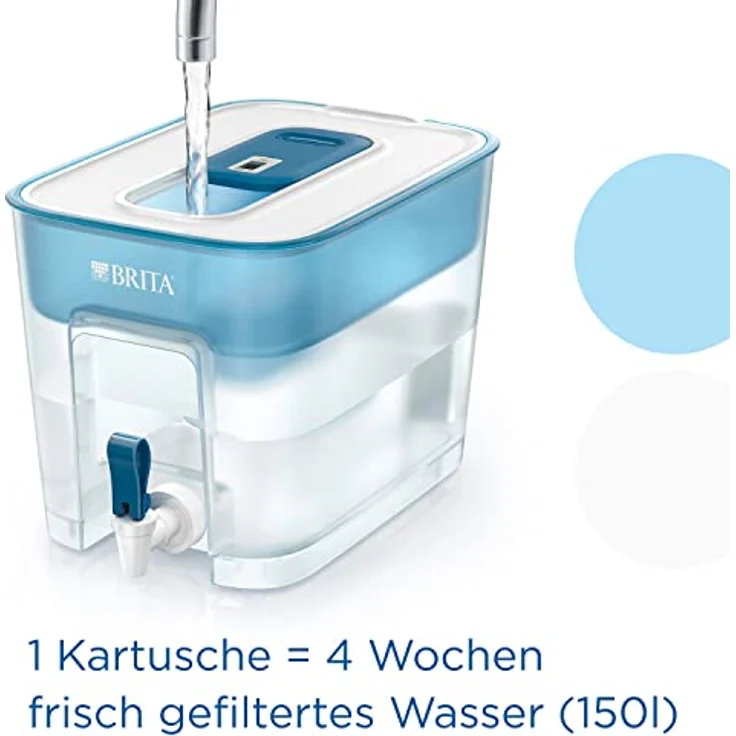 BRITA Flow Wasserfilter XXL mit Zapfhahn (8,2l) inkl. 1x MAXTRA PRO All-in-1 Kartusche – Wasserfilterstation zur Reduktion von Kalk, Chlor, Metalle wie Blei & Kupfer im Leitungswasser – Bild 4