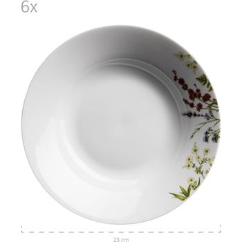 Mäser Herbal Garden – Set Di Stoviglie Per 6 Persone (18 Pezzi) Con Decoro Floreale, Porcellana Bianca - 2