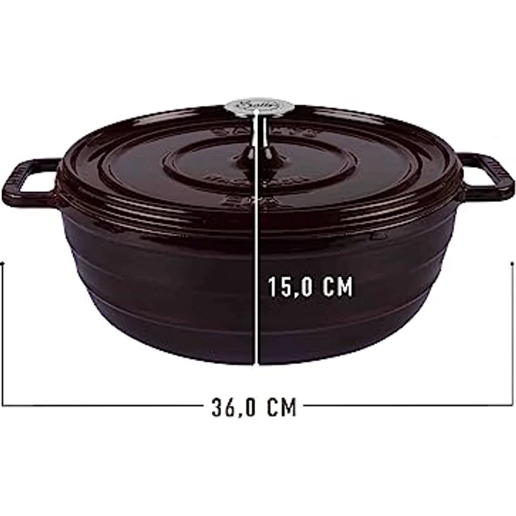 Sallys 'Ela' Deluxe Gusseisentopf - Robustes Kochjuwel für Perfektes Garen (Plum Purple Majolika) – Bild 3