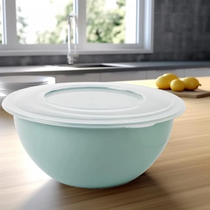 2friends SUSTANIA Schüssel Modell Green, 5L mit Deckel im 2er Set, BPA-freies PP, Ø 28 cm, vielseitig als Salatschüssel und Rührschüssel – Bild 4