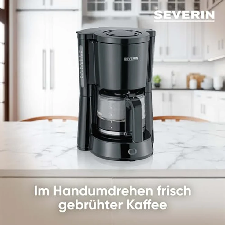 SEVERIN KA 4815 Type Kaffeemaschine (Für gemahlenen Filterkaffee, 10 Tassen, Inkl. Glaskanne) schwarz – Bild 3