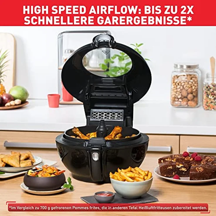 Tefal FZ7738 ActiFry Genius+ Heißluftfritteuse 1550 Watt, Fassungsvermögen: 1,2 kg, Timer, 9 automatische Menüs, Rührarm-System Schwarz – Bild 5