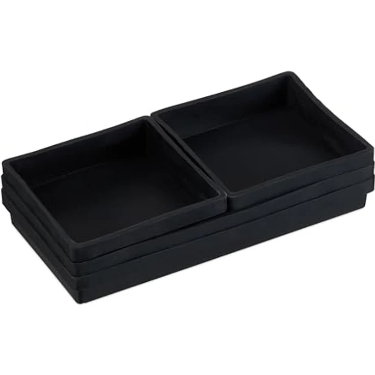 relaxdays Silikon Backform 4er Set, flexibles Material, für Backofen und Tiefkühltruhe geeignet, Schwarz – Bild 6