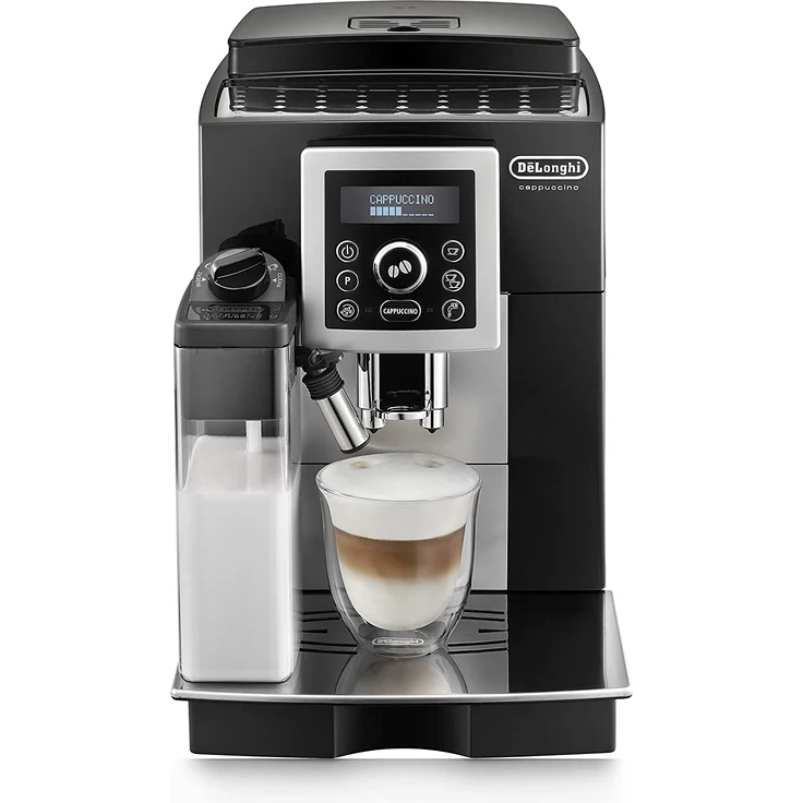 De'Longhi Cappuccino ECAM 23.463B, Kaffeevollautomat mit Milchsystem und integriertem Mahlwerk, silber-schwarz – Bild 1