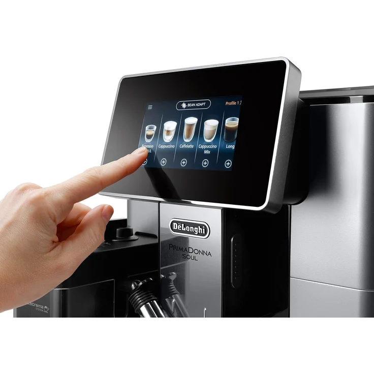 De'Longhi ECAM 610.55.SB PrimaDonna Soul Kaffeevollautomat, silber-schwarz – Bild 3