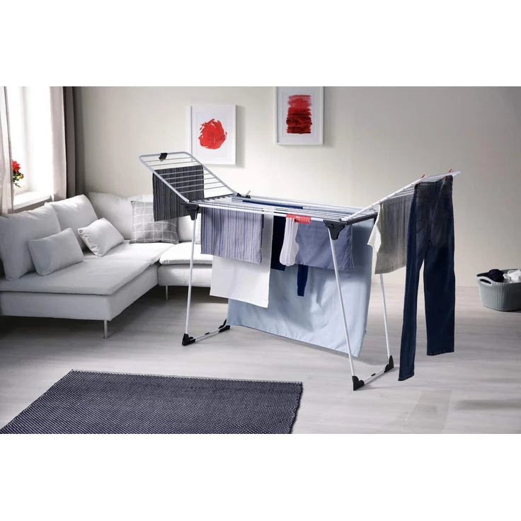 Vileda Magnum Flügelwäscheständer, XXL-Wäscheständer mit 24 m Trockenlänge und Rädern – Bild 3