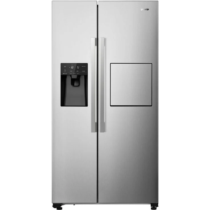 Gorenje NRS 9182 VXB1 Side-by-Side-Kühlschrank, freistehend, edelstahl, NoFrost, Schnellkühlen, Wasserspender, Festwasseranschluss, Breite 91 cm – Bild 1