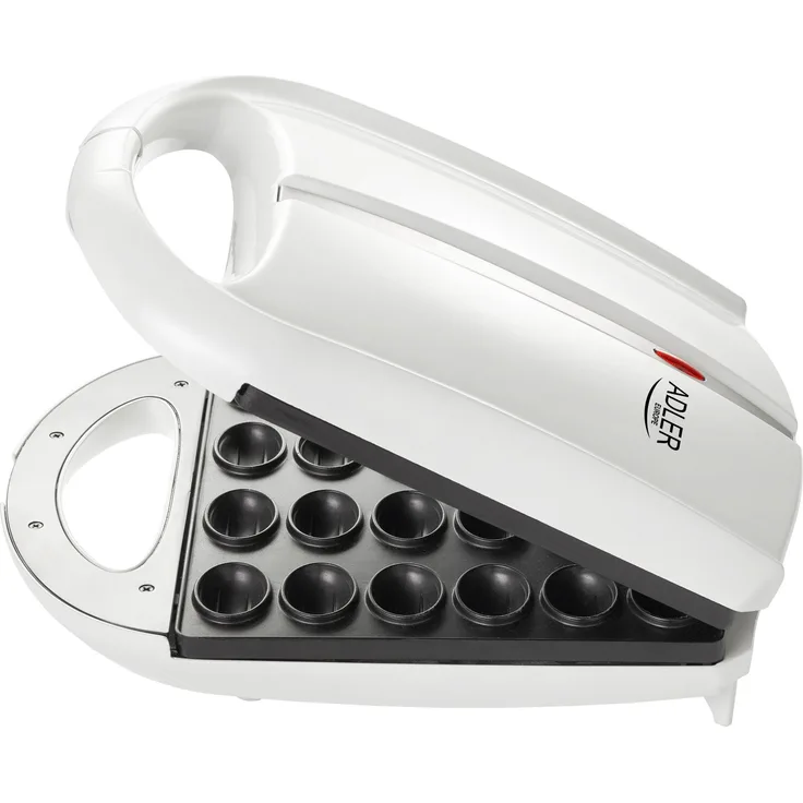 Adler AD 3039 Elektrischer Nussbäcker Zaubernuss Waffeleisen Oreschkis, 1600 Watt, antihaftbeschichtet, Anti-Rutsch-Füße, wärmeisolierter Griff, für 24 Stück, Kunststoff, weiß