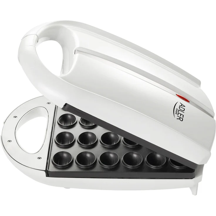 Adler AD 3039 Elektrischer Nussbäcker Zaubernuss Waffeleisen Oreschkis, 1600 Watt, antihaftbeschichtet, Anti-Rutsch-Füße, wärmeisolierter Griff, für 24 Stück, Kunststoff, weiß – Bild 1