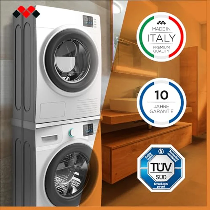 Meliconi Torre Slim L45, Universeller Zwischenbaurahmen für Waschmaschine und Trockner, platzsparendes Design – Bild 5