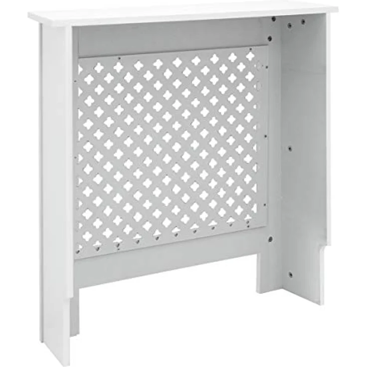 ECD Germany Heizkörperverkleidung Wabenmuster, 78x19x82 cm, Weiß, MDF lackiert, stylische Wohnraumgestaltung – Bild 3