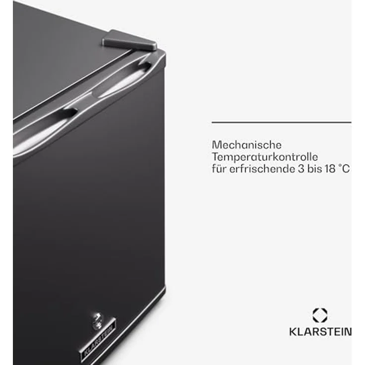 Klarstein Kühlschrank - mit Glastüre, 28L Mini-Kühlschrank für Getränke & Snacks, Klein & Leise, Verstellbare Ablagen, Schloss, wechselbarer Türanschlag, höhenverstellbare Füße, Schwarz – Bild 3