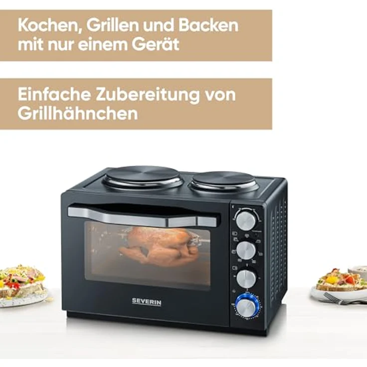 Severin 2074 Minibackofen Timerfunktion, Grillfunktion, mit Kochfunktion, Kontrollleuchte 30l – Bild 2