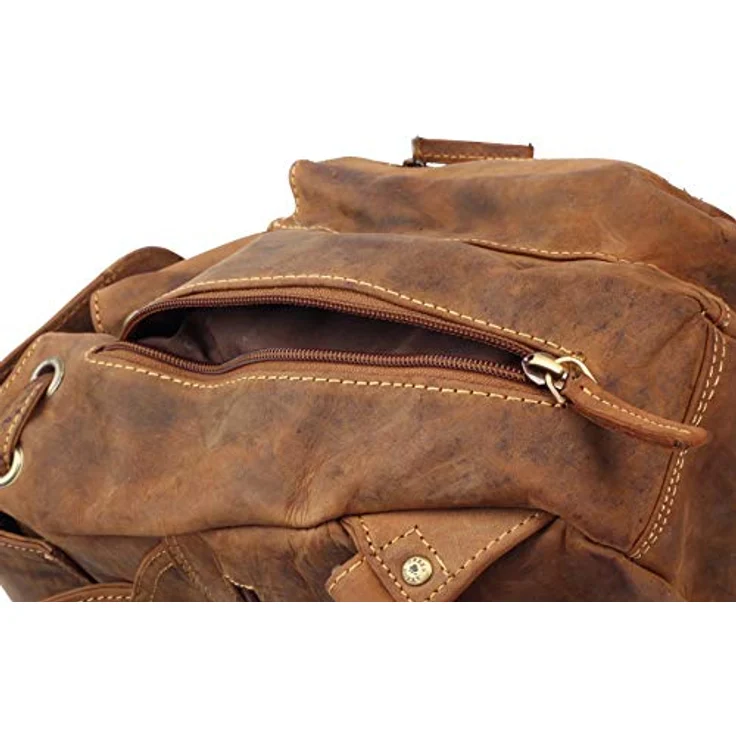 Greenburry Vintage City Rucksack, 100% Leder, 25 cm, braun – Bild 7