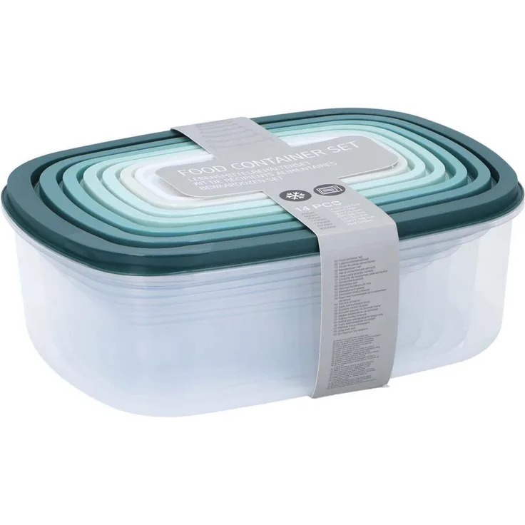 NoBrand Aufbewahrungsbox 6-teilig mit Deckel, stapelbar und auslaufsicher, verschiedene Größen für Lebensmittel, ideal für Kühlschrank und Gefrierfach