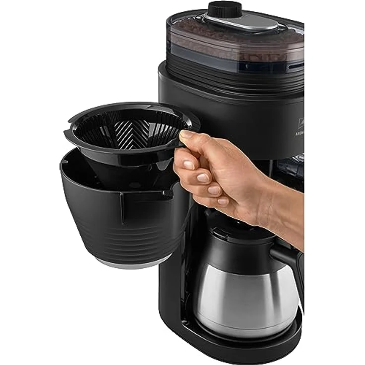 Melitta AromaFresh Pro X Therm - Filterkaffeemaschine - integriertes Mahlwerk - mit Thermoskanne - einstellbarer Mahlwerk - Tropfstopp - 8 Tassen - Schwarz (1030-12) – Bild 4