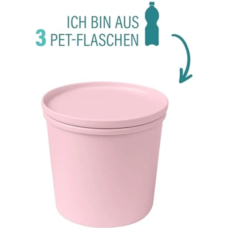 AWAVE Frischhaltedose rund mit Deckel, luftdicht, 500 ml, rosé, aus recycelten PET-Flaschen, für Mehrweggebrauch – Bild 2