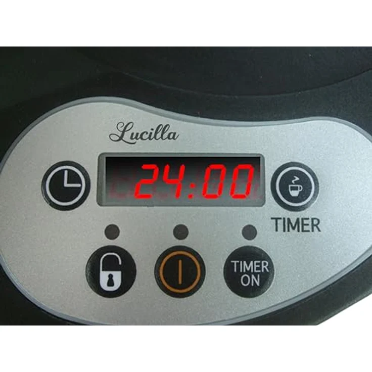 Beper Lucilla Kaffeemaschine aus Aluminium für 3 Tassen, programmierbar, Timer programmierbar bis 24 Stunden zuvor, heißer Kaffee für 30 Minuten - Schwarz – Bild 4