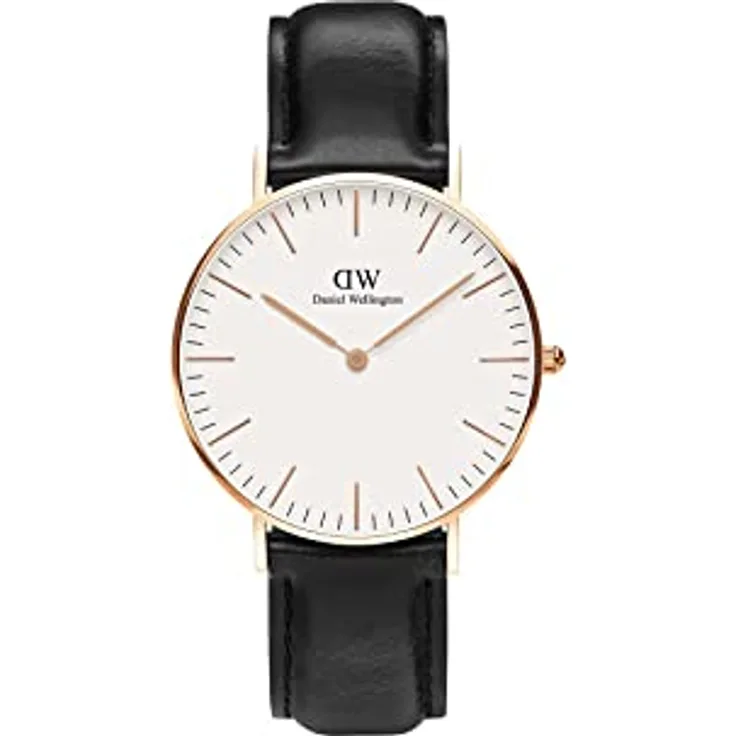 Daniel Wellington Classic Uhr 36mm Double Plated Stainless Steel (316L) Rose Gold, elegant und edel aus veredeltem Edelstahl, 36mm Durchmesser