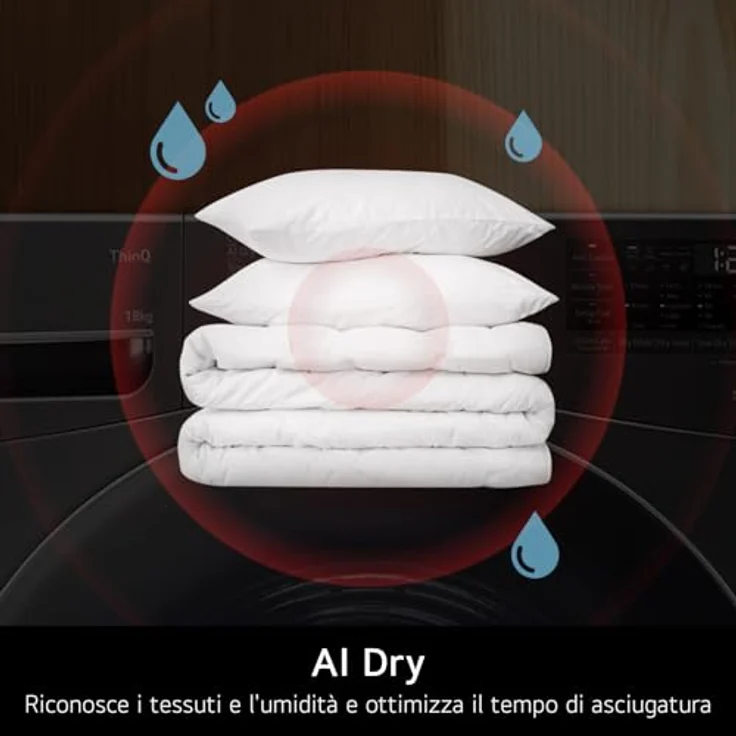 LG RH18U8AVCW Smart Wäschetrockner, 18 kg, A+++ Dual Inverter Wärmepumpe, AI Dry, WLAN, selbstreinigender Kondensator, Weiß – Bild 5